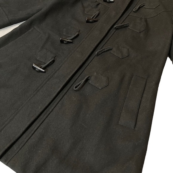 Hooded Toggle Black Pea Coat - Picture 8 of 10